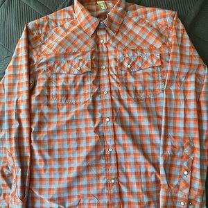 Stio Long Sleeve Western Light Weight Plaid shirt Mens Medium
